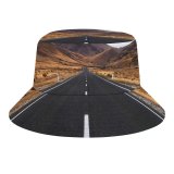 yanfind Adult Fisherman's Hat Sven Muller Lindis Pass Zealand Landscape Empty Road Misty Mountain Plateau Scenic Fishing Fisherman Cap Travel Beach Sun protection