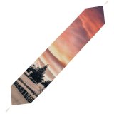 Yanfind Table Runner Backlit Winter Street Norway Clouds Sunset Wood Landscape Daylight Evening Travel Light Everyday Dining Wedding Party Holiday Home Decor