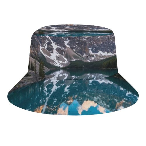 yanfind Adult Fisherman's Hat Glen Sinclair Moraine Lake Canada Reflection Sunset Landscape Mountain Peaks Snow Scenic Fishing Fisherman Cap Travel Beach Sun protection