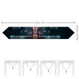 Yanfind Table Runner Pang Yuhao Singapore City Skyscrapers Modern Architecture Night Life City Lights Reflection Everyday Dining Wedding Party Holiday Home Decor