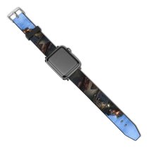 yanfind Watch Strap for Apple Watch Manarola Cinque Terre Italy Seascape City Lights Dusk Tourist Attraction Seaside Village Compatible with iWatch Series 5 4 3 2 1