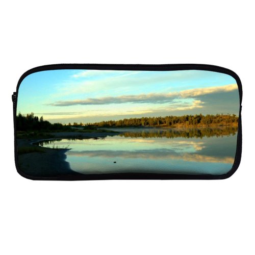 yanfind Pencil Case YHO Bank Yellowknife Forest Resources  Panorama Rock Sky Landscape Lake Natural Autumn Zipper Pens Pouch Bag for Student Office School