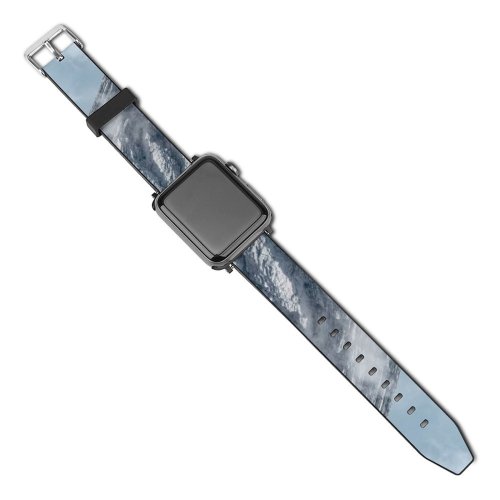 yanfind Watch Strap for Apple Watch Landscape Peak Wettersteingebirge Creative Partenkirchen Pictures Cloud Alpspitze Outdoors Grey Snow Compatible with iWatch Series 5 4 3 2 1