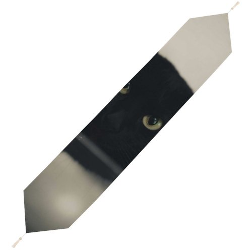 Yanfind Table Runner Funny Curiosity Cute Cat Baby Little Eye Studio Portrait Kitten Grey Pet Everyday Dining Wedding Party Holiday Home Decor