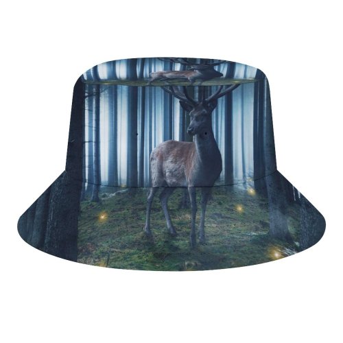 yanfind Adult Fisherman's Hat Oliver Henze Fantasy Hirsch Wild Woods Forest Tall Trees Foggy Fishing Fisherman Cap Travel Beach Sun protection