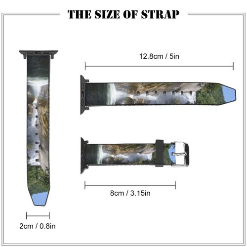 yanfind Watch Strap for Apple Watch Waterfall Rock River Refreshing Landscape Cliff Refresh Clean Japan Yamanashi Resources Natural Compatible with iWatch Series 5 4 3 2 1