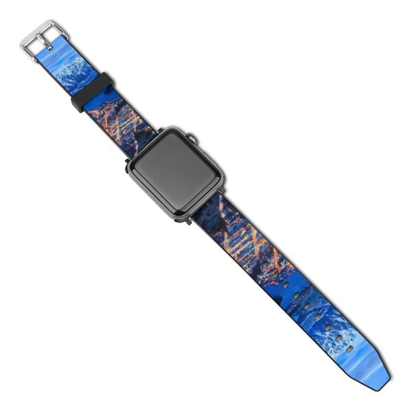 yanfind Watch Strap for Apple Watch Trey Ratcliff Lake Wakatipu Queenstown Zealand Snow Mountains Cityscape Night Lights Sky Compatible with iWatch Series 5 4 3 2 1