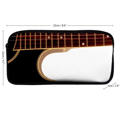 yanfind Pencil Case YHO Melody Sound Bass Wood Flamenco Accessory Acoustic Guitar Rock Play Musical Instrument Zipper Pens Pouch Bag for Student Office School