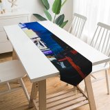 Yanfind Table Runner Billboard Street City Illuminated Lights Downtown Traffic Evening Buildings Broadway Urban Architecture Everyday Dining Wedding Party Holiday Home Decor