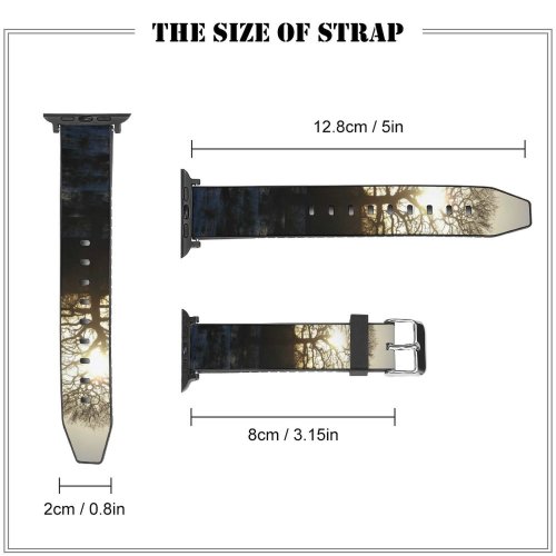 yanfind Watch Strap for Apple Watch Tree  Sunset Fire Golden Light Sky Natural Landscape Sunlight Atmospheric Branch Compatible with iWatch Series 5 4 3 2 1