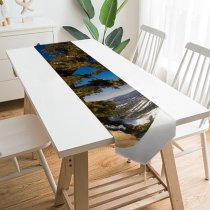 Yanfind Table Runner Winter Hill Scenery Snowy Sky United Winter Cliffs Woody Wilderness Colorado Mountain Everyday Dining Wedding Party Holiday Home Decor