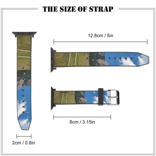 yanfind Watch Strap for Apple Watch Distance Field Hill Grass Beauty Fence Rural Plant PNG  Outdoors Compatible with iWatch Series 5 4 3 2 1