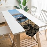 Yanfind Table Runner Coast Marina Ships Resources Shore Sky Iran Waterway Breakwater Chabahar Seaport Sea Everyday Dining Wedding Party Holiday Home Decor