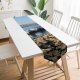 Yanfind Table Runner Coast Marina Ships Resources Shore Sky Iran Waterway Breakwater Chabahar Seaport Sea Everyday Dining Wedding Party Holiday Home Decor