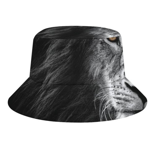 yanfind Adult Fisherman's Hat Randy Rodriguez Black Dark Lion Wild Predator Fishing Fisherman Cap Travel Beach Sun protection