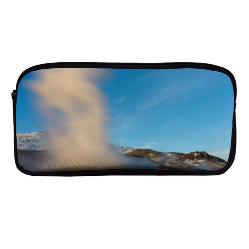 yanfind Pencil Case YHO Eruption Iceland Pictures Outdoors Snæfellsnes Pier Dock Volcano Port Waterfront Zipper Pens Pouch Bag for Student Office School