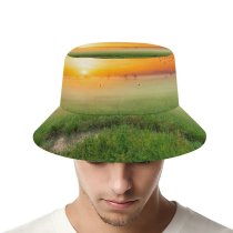 yanfind Adult Fisherman's Hat Sunrise Paddy Fields Landscape Countryside Agriculture Morning Scenic Fishing Fisherman Cap Travel Beach Sun protection