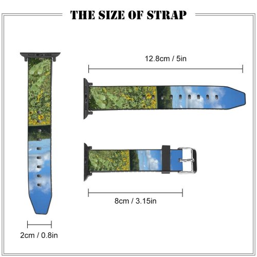 yanfind Watch Strap for Apple Watch Rural Countryside Road Plant Valley Farm Pictures PNG Grassland Outdoors Patch Compatible with iWatch Series 5 4 3 2 1