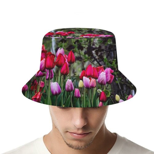 yanfind Adult Fisherman's Hat Ricardo Gomez Angel Flowers Tulip Flowers Multicolor Colorful Blossom Spring Plant Trees Fishing Fisherman Cap Travel Beach Sun protection