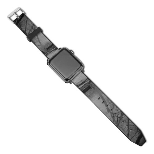 yanfind Watch Strap for Apple Watch Winter Bench Tree Winter Atmospheric Freezing Snow Compatible with iWatch Series 5 4 3 2 1