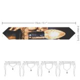 Yanfind Table Runner Blur Golden Design Shining Lamp Life Electricity Light Still Brass Luxury Glass Everyday Dining Wedding Party Holiday Home Decor