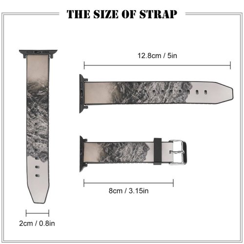 yanfind Watch Strap for Apple Watch Landscape Peak Creative Pictures Cloud Outdoors Grey Snow Nepal Range Compatible with iWatch Series 5 4 3 2 1