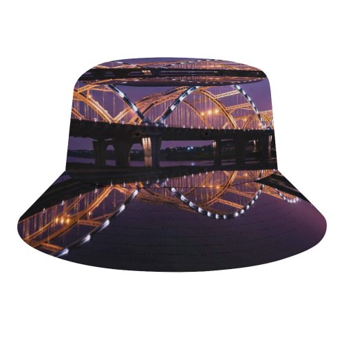 yanfind Adult Fisherman's Hat Quang Anh Ta Dragon Bridge City Lights Night Reflection Arch Bridge Hàn Fishing Fisherman Cap Travel Beach Sun protection