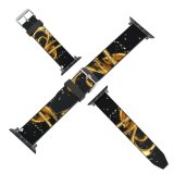 yanfind Watch Strap for Apple Watch Celebrations Year Golden Letters Calligraphic Ribbons Happy Party  Dark Compatible with iWatch Series 5 4 3 2 1