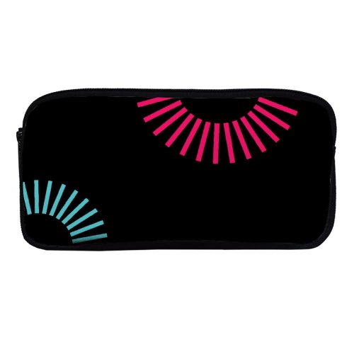 yanfind Pencil Case YHO Abstract Black Dark Minimal Cyan Gears Minimalist AMOLED Zipper Pens Pouch Bag for Student Office School