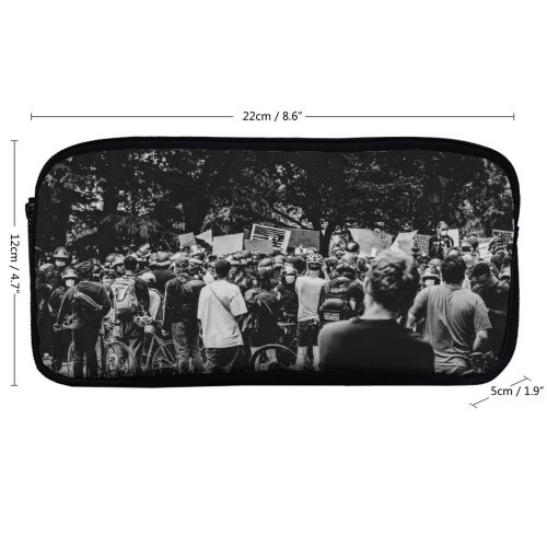 yanfind Pencil Case YHO Images Cyclist Protest Wallpapers Helmet  States Bike Pictures Transportation Creative Crowd Zipper Pens Pouch Bag for Student Office School