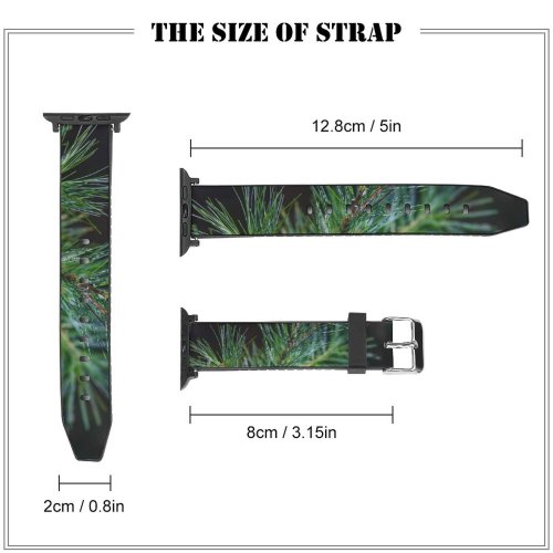 yanfind Watch Strap for Apple Watch Abies Pine Plant Foliage Evergreen Branch Pictures Winter Grey Tree Fir Compatible with iWatch Series 5 4 3 2 1