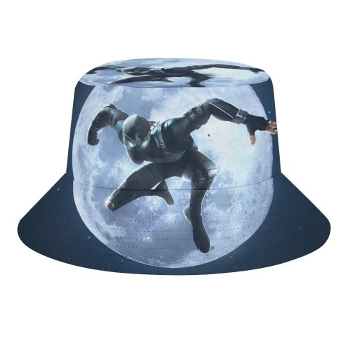 yanfind Adult Fisherman's Hat Graphics CGI Black Dark SpiderMan Night Monkey MARVEL Contest Champions Fishing Fisherman Cap Travel Beach Sun protection