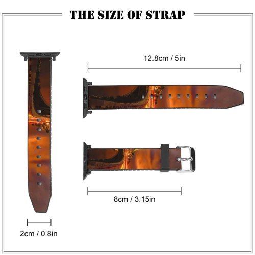 yanfind Watch Strap for Apple Watch Trey Ratcliff Mont Saint Michel France Cathedral Monastery Church Night Time Light Compatible with iWatch Series 5 4 3 2 1