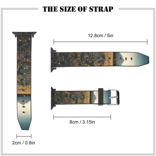 yanfind Watch Strap for Apple Watch Rural Countryside National Plant Farm Pictures PNG Grassland Outdoors Tetons Sunset Compatible with iWatch Series 5 4 3 2 1