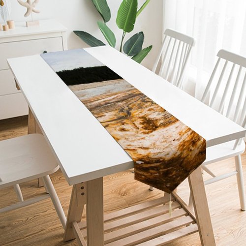Yanfind Table Runner Eruption Geyser Tree Mountain Domain Wilderness Plant Public Woodland Basin Ice Everyday Dining Wedding Party Holiday Home Decor