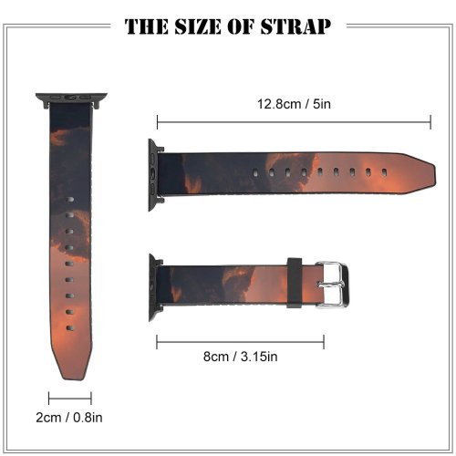 yanfind Watch Strap for Apple Watch Landscape Peak Sunrise Pictures Outdoors Dawn Grey Sunset Free Range Art Compatible with iWatch Series 5 4 3 2 1