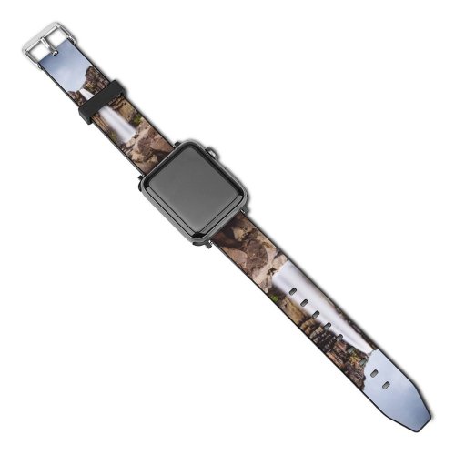 yanfind Watch Strap for Apple Watch Denys Nevozhai Svartifoss Waterfall Vatnajökull National Park Lava Columns Rocks Cliff Iceland Compatible with iWatch Series 5 4 3 2 1