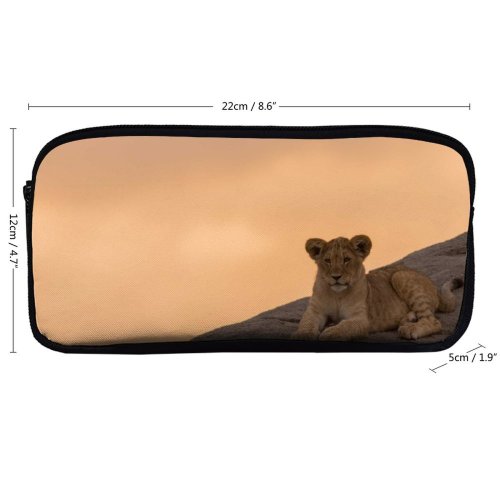 yanfind Pencil Case YHO Sunset Images Lion Wildlife Wallpapers Pictures Public Cub Domain Zipper Pens Pouch Bag for Student Office School