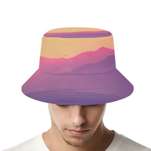 yanfind Adult Fisherman's Hat Romain Guy Sky Sunset Gradient Mountains Landscape Beautiful Scenery Clear Sky Fishing Fisherman Cap Travel Beach Sun protection