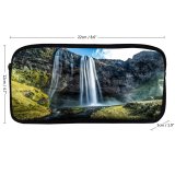 yanfind Pencil Case YHO Robin Kamp Seljalandsfoss Waterfalls Iceland  Cliff  Exposure Landscape Scenery Sky Zipper Pens Pouch Bag for Student Office School