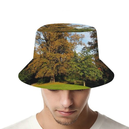 yanfind Adult Fisherman's Hat Sky Bushes Natural Autumn Woody Fallen Landscape Sky Plant Fall Stream Leaf Fishing Fisherman Cap Travel Beach Sun protection