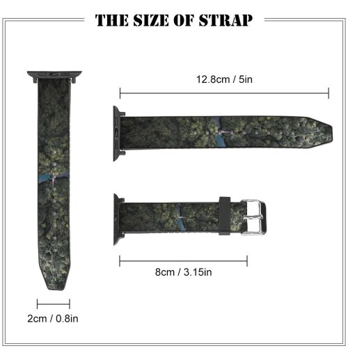 yanfind Watch Strap for Apple Watch Landscape Road Plant Woodland Forest Sledge  Pictures Outdoors Jungle Wanganui Compatible with iWatch Series 5 4 3 2 1