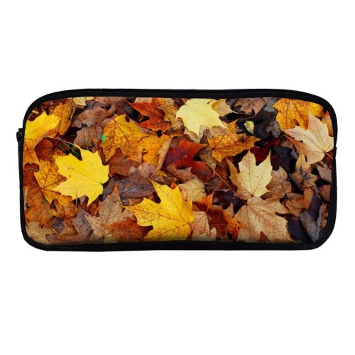 yanfind Pencil Case YHO Leaves Deciduous Leaf Fallen Maple Pile Leaf Maple Fall Plant Tree Autumn Zipper Pens Pouch Bag for Student Office School