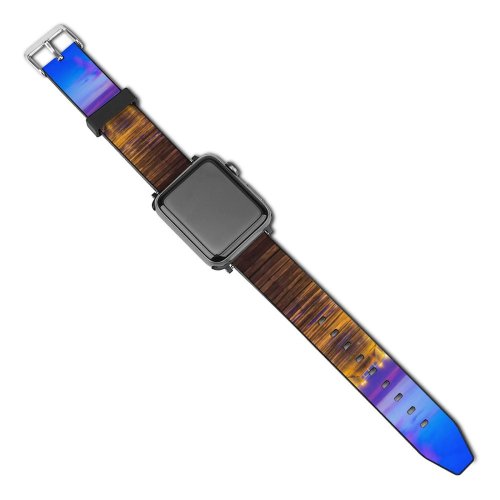 yanfind Watch Strap for Apple Watch Anek Suwannaphoom Wooden Pier  Sunset Horizon Resort Dawn Vacation Holidays Phuket Compatible with iWatch Series 5 4 3 2 1