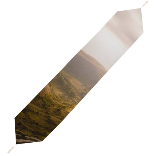 Yanfind Table Runner Drone Range Crest Haze Hill Mountain Rocca Free Calascio Stock Outdoors Everyday Dining Wedding Party Holiday Home Decor