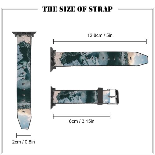 yanfind Watch Strap for Apple Watch Abies Road Clearwater Plant River Pictures PNG Outdoors Waterfall Snow Grey Compatible with iWatch Series 5 4 3 2 1