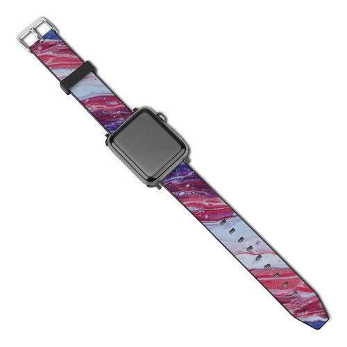 yanfind Watch Strap for Apple Watch Domain Abstract HQ Acrylic Public Art Texture Images Wallpapers Purple Colorful Compatible with iWatch Series 5 4 3 2 1