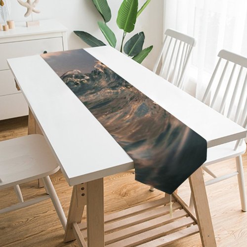 Yanfind Table Runner Landscape Peak Domain Pictures Sea Outdoors Grey Snow Sunset Glacier Range Everyday Dining Wedding Party Holiday Home Decor