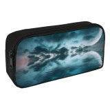 yanfind Pencil Case YHO Fantasy Ocean   Sea Reflection Dark Clouds Night Sky Scenery Zipper Pens Pouch Bag for Student Office School