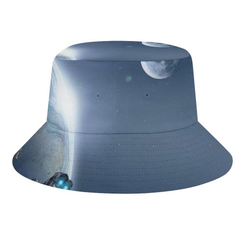 yanfind Adult Fisherman's Hat Space Spaceship Earth Moon Planets Stars Fishing Fisherman Cap Travel Beach Sun protection